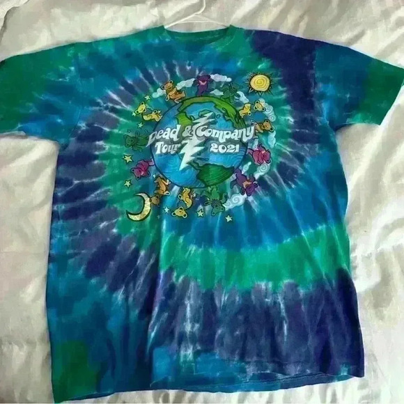 Liquid Blue Other - Blue & Green Tie Dye Tee featuring Dead & Company Summer Tour 2021